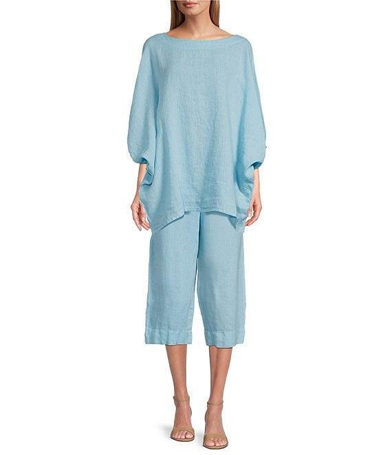 Bryn Walker Light Linen Straight Leg Pull-On Cropped Pants Product Image