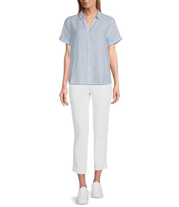 Tommy Bahama Point Collar Short Sleeve Button Front Top Product Image
