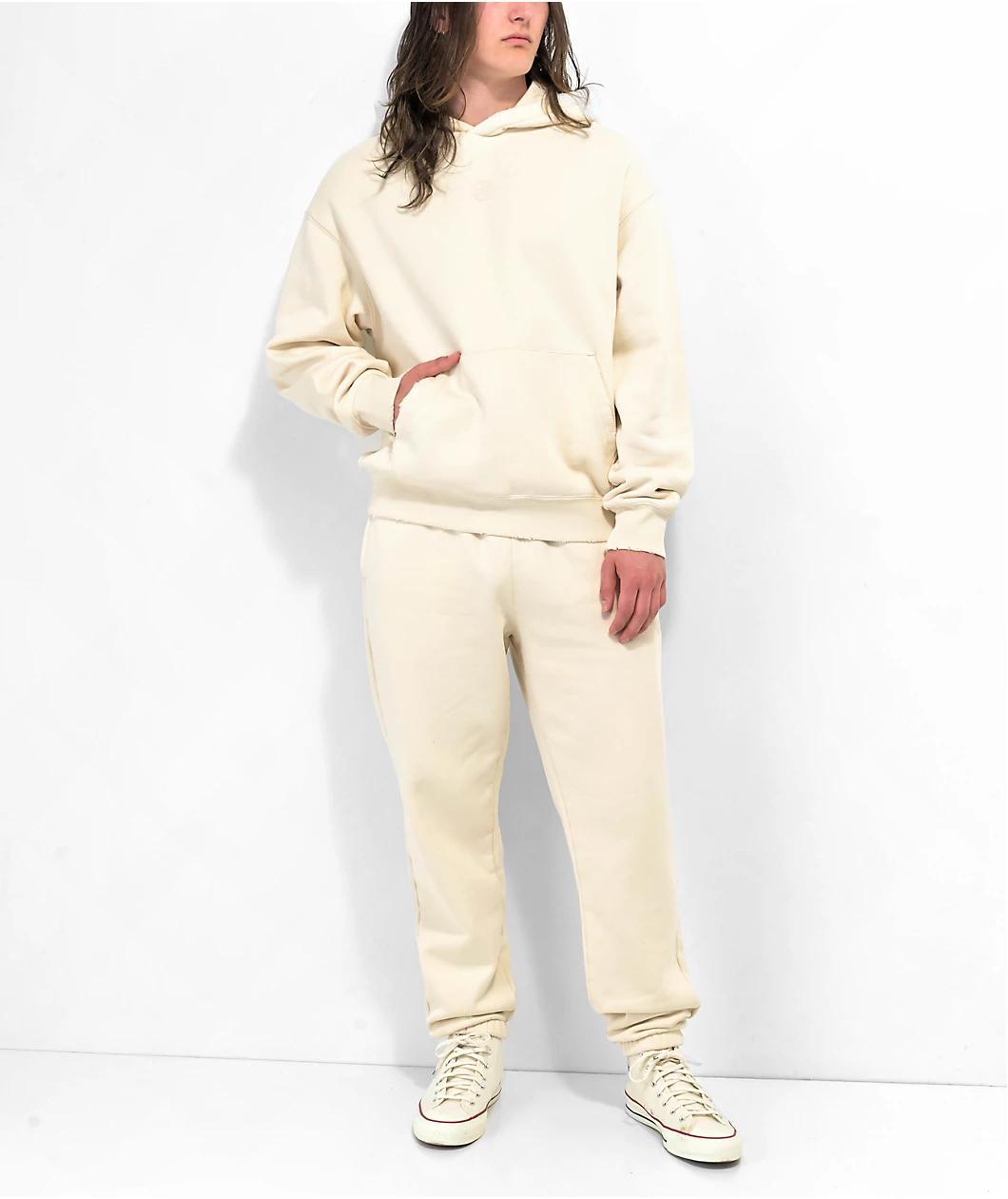 Ninth Hall Fundamentals Cream Distressed Boxy Hoodie Product Image