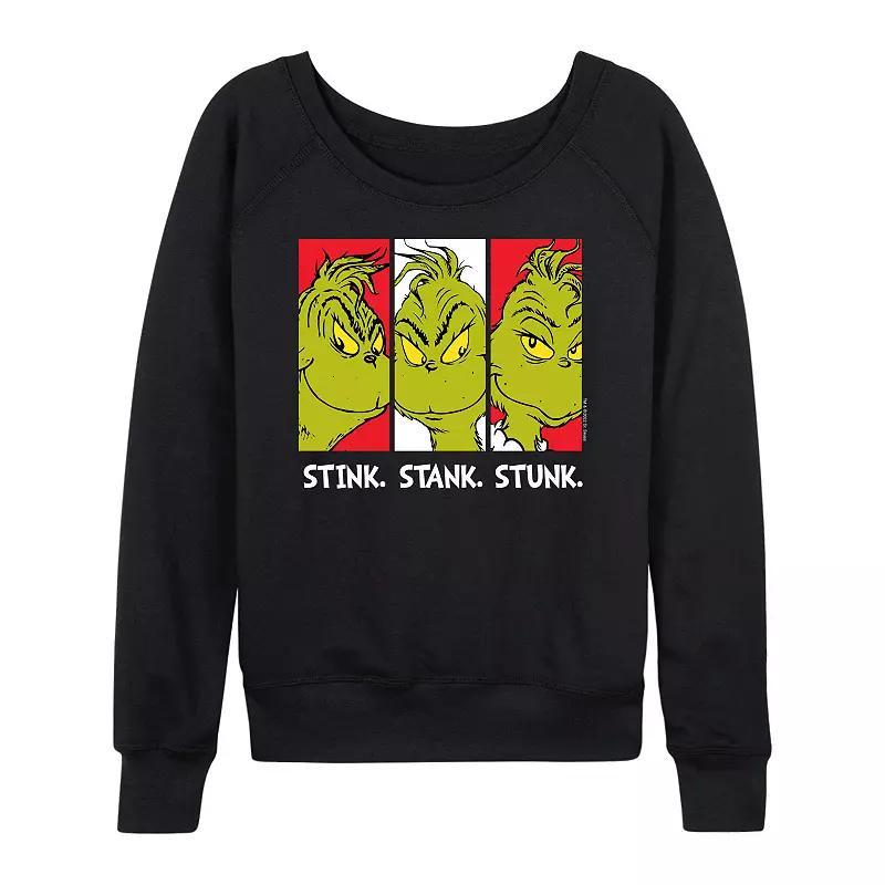 Womens Dr. Seuss Grinch Stink Stank Stunk Lightweight French Terry Sweatshirt Product Image