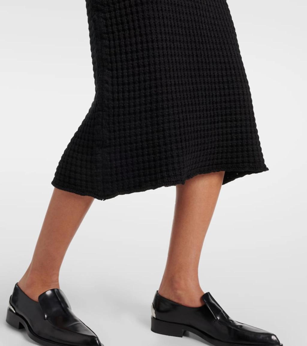 JIL SANDER A-line Cotton Bouclé Midi Skirt In Black Product Image