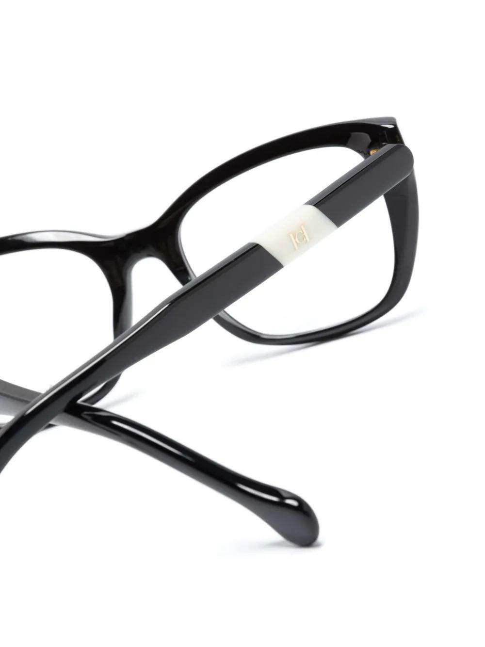 CAROLINA HERRERA Logo-lettering Square-frame Glasses In Black Product Image