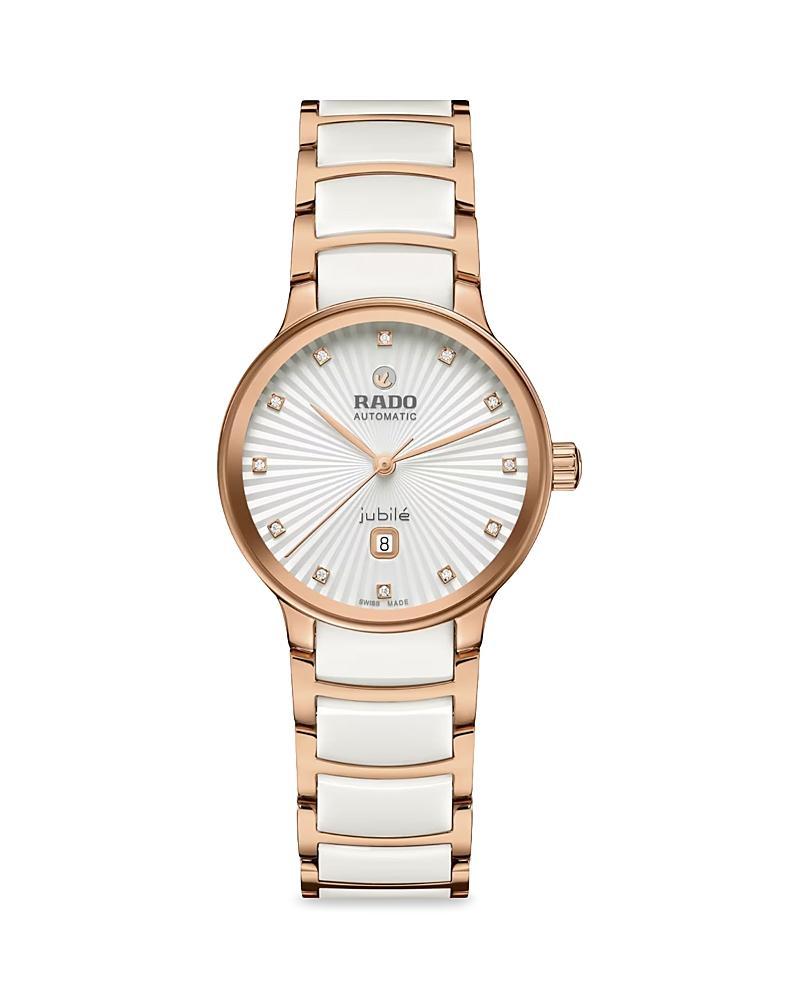 RADO Womens Centrix Automatic Diamonds Two Tone Stainless Steel Bracelet Watch Product Image