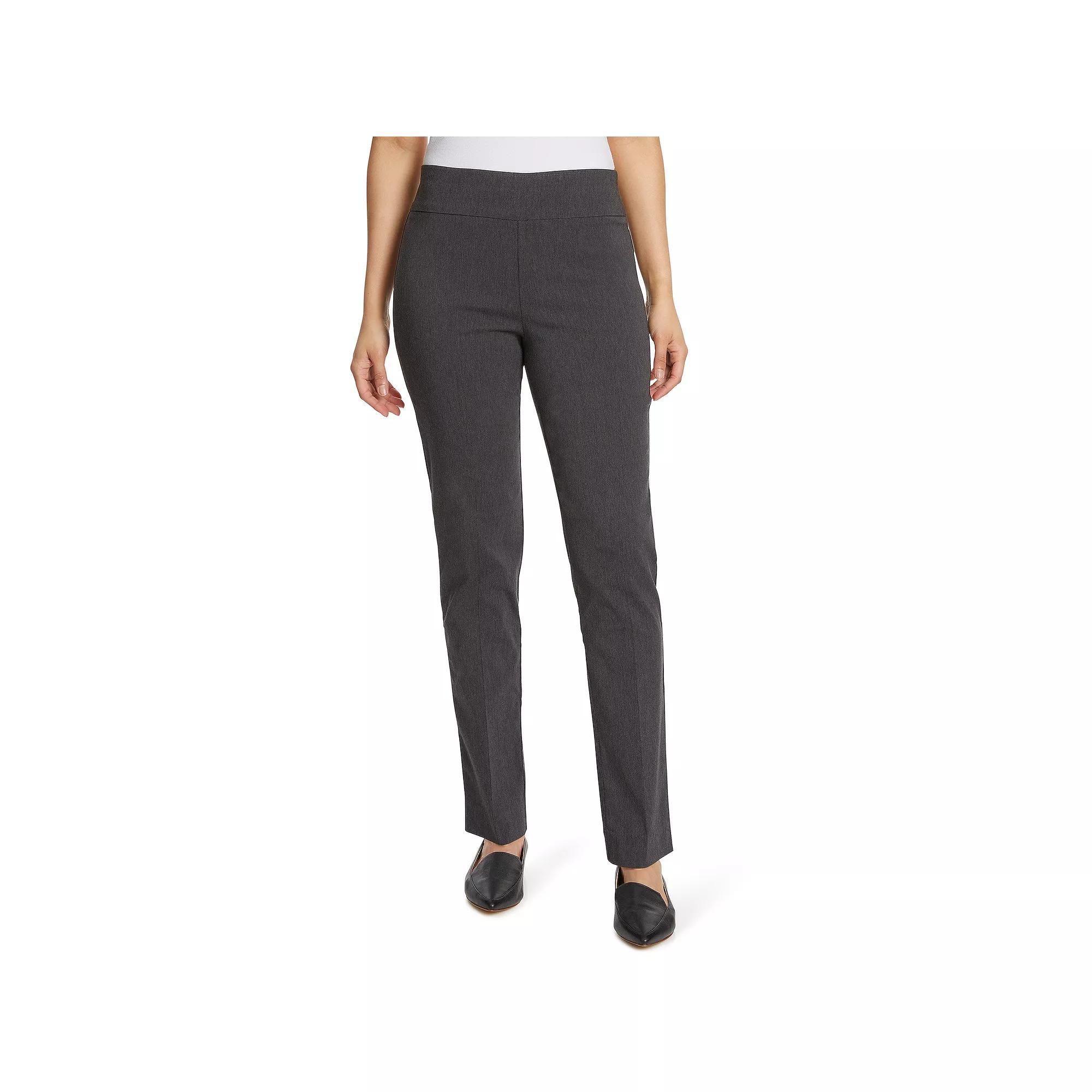 Petite Gloria Vanderbilt Slimming Pull-On Trousers, Womens Grey Grey Product Image