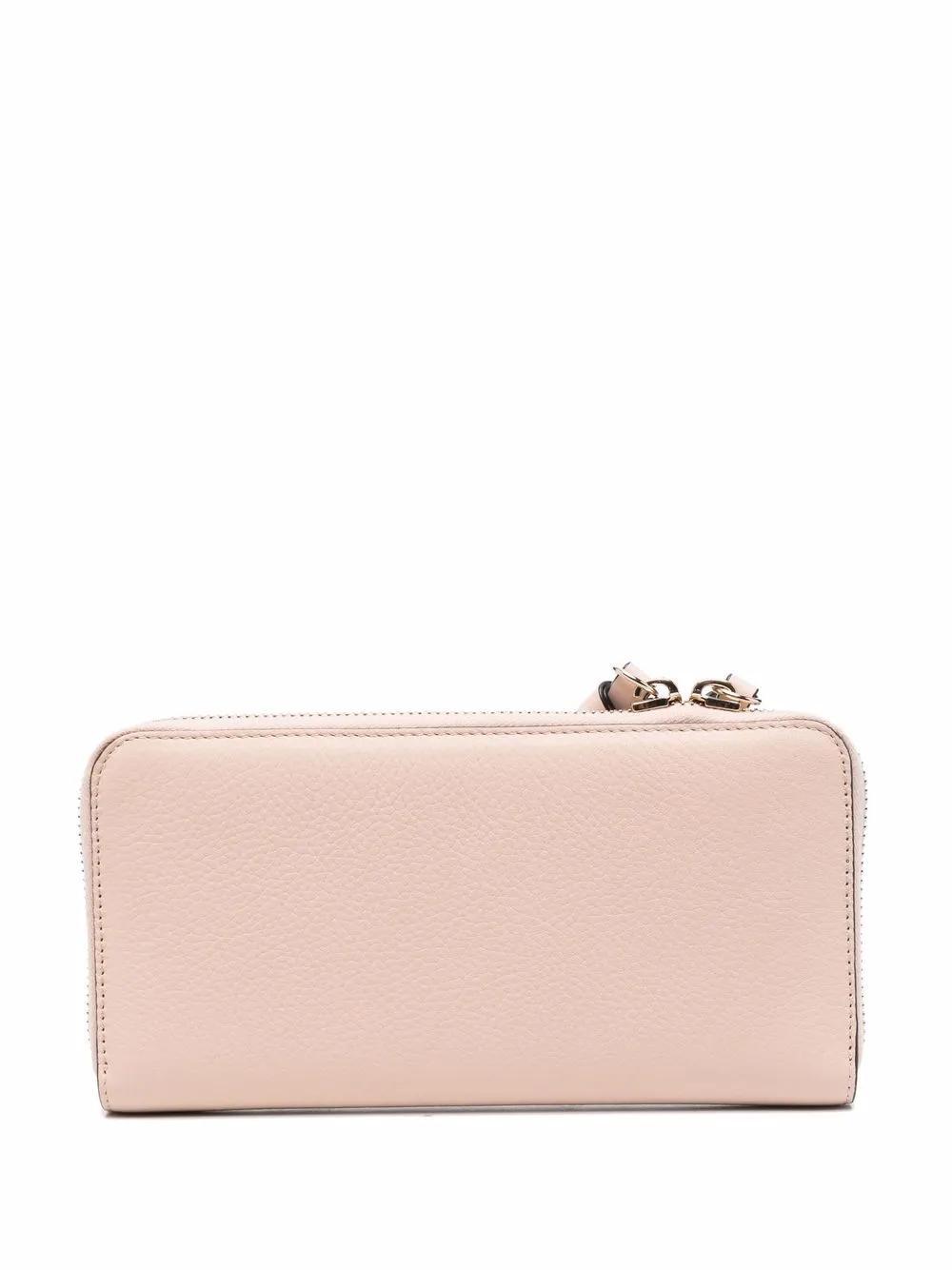 CHLOÉ Full Zip Leather Wallet In Cement Pink Product Image