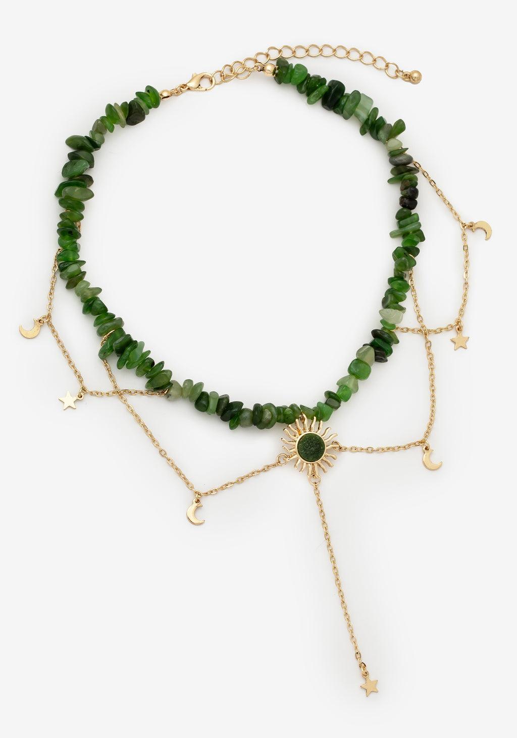 Aurora Gem Choker Necklace - Green Product Image