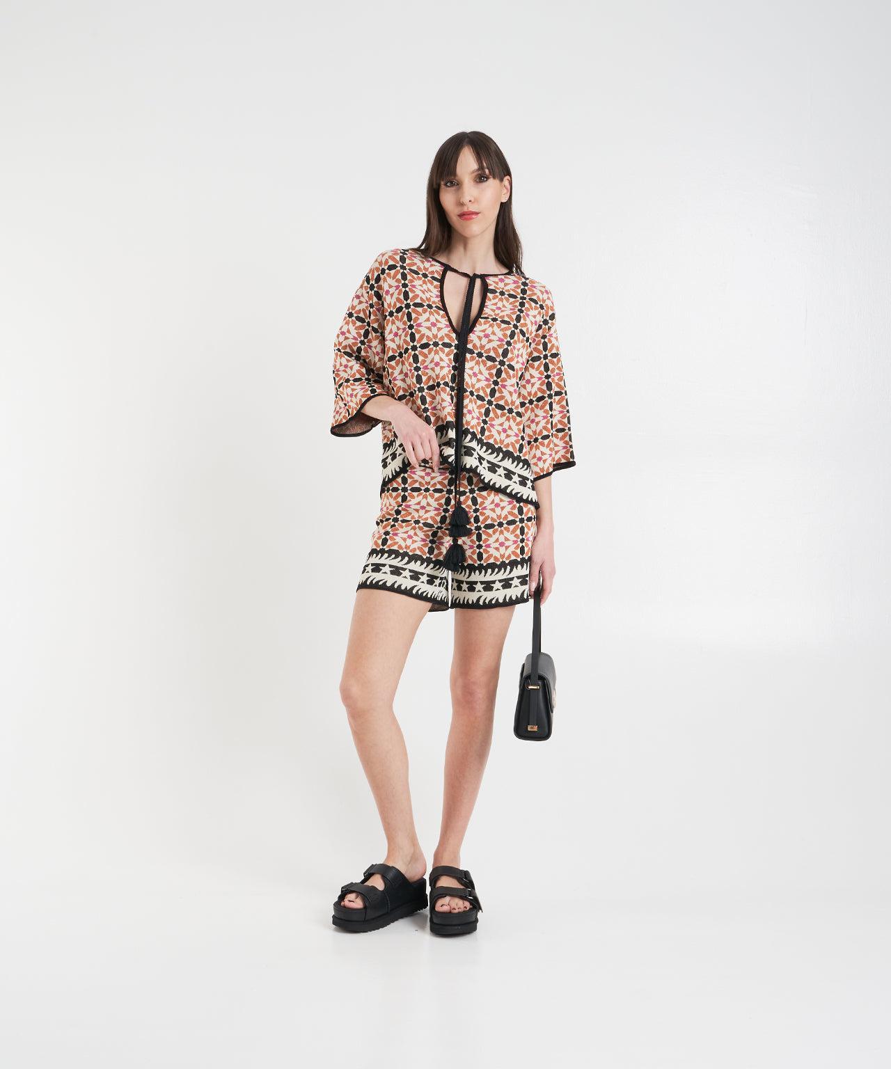 Lurex jacquard blouse Product Image