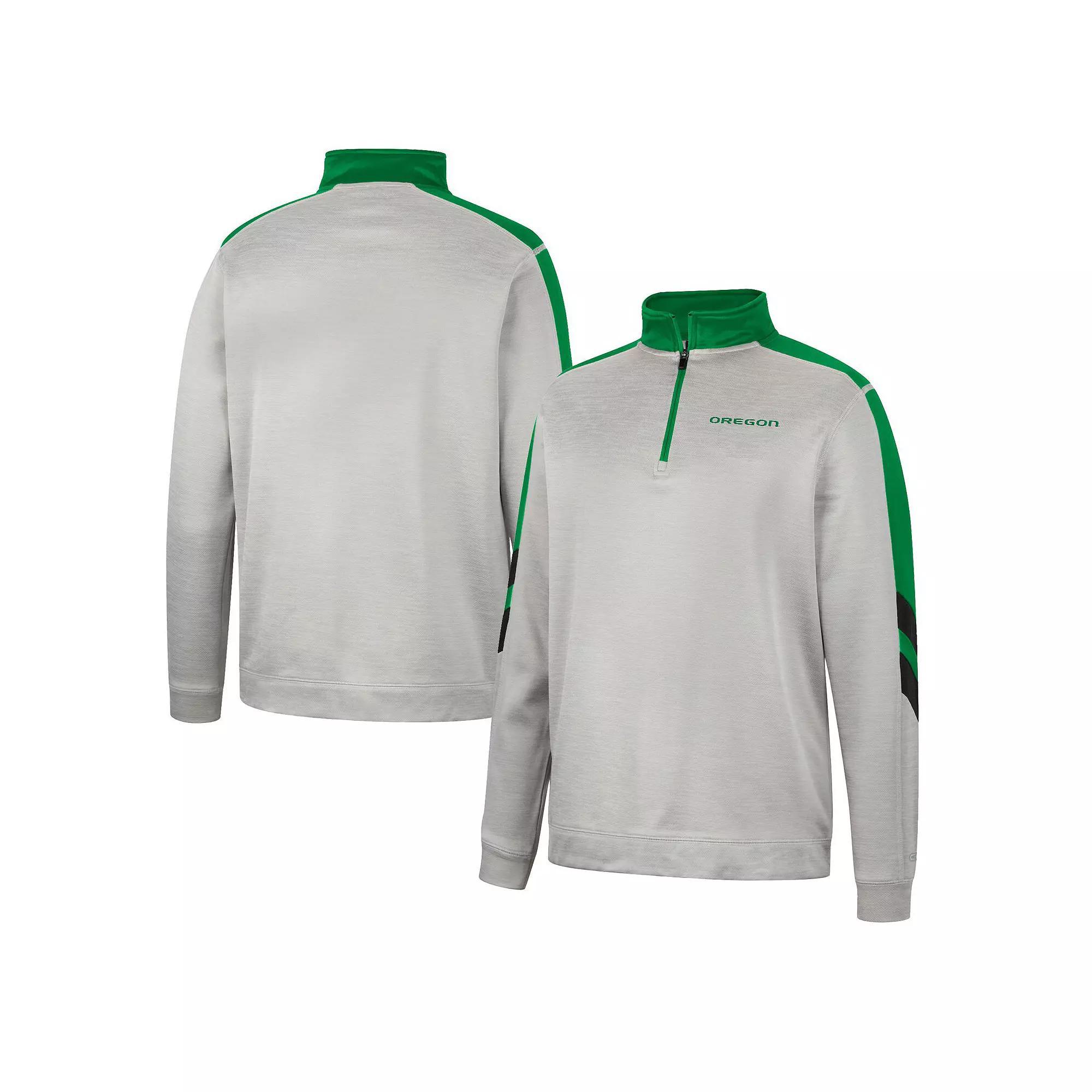 Men's Colosseum Gray/Scarlet Ohio State Buckeyes Bushwood Fleece Quarter-Zip Jacket,  Product Image