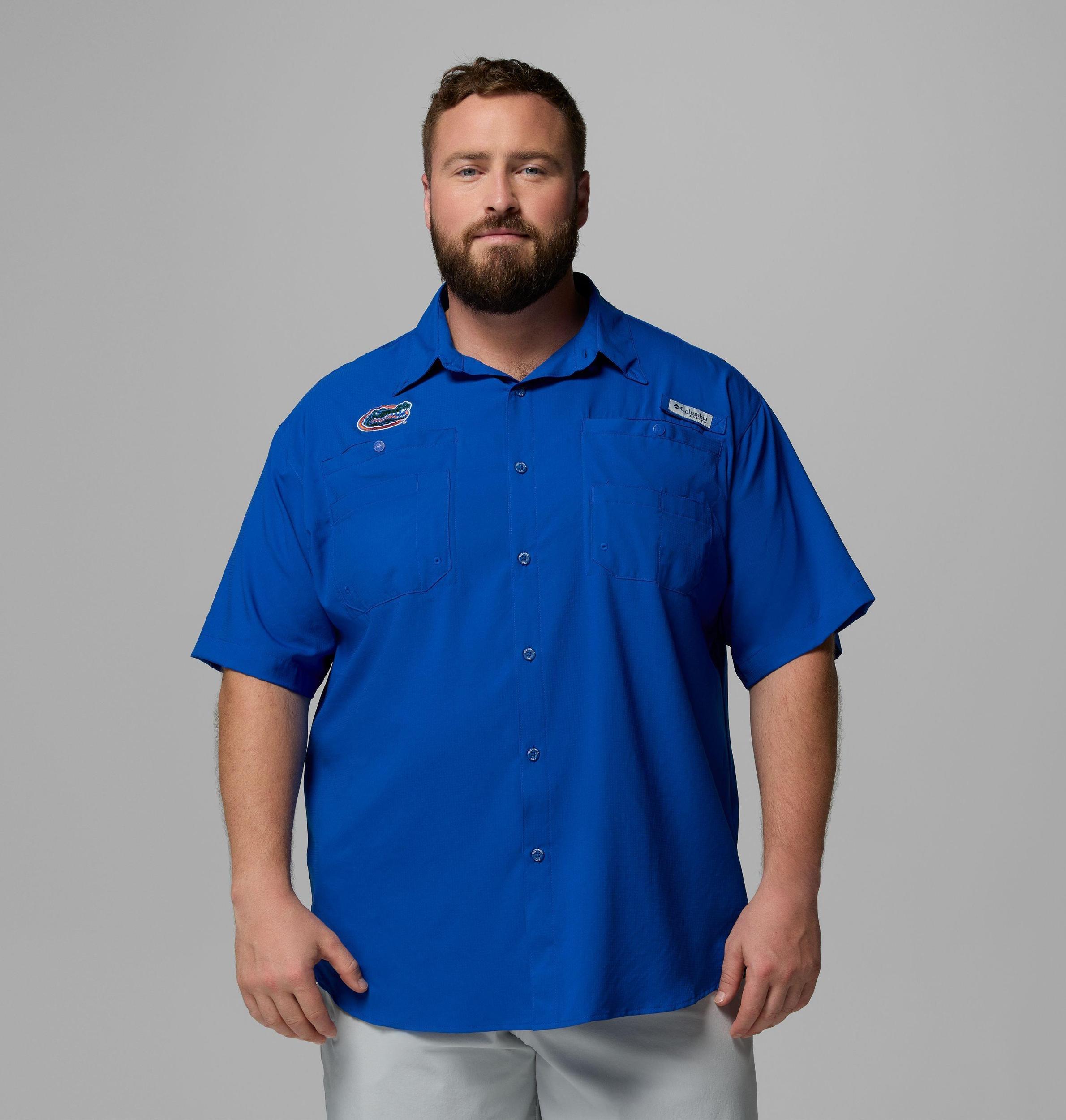 Columbia Mens Collegiate PFG Tamiami Short Sleeve Shirt - Big - Florida- Product Image