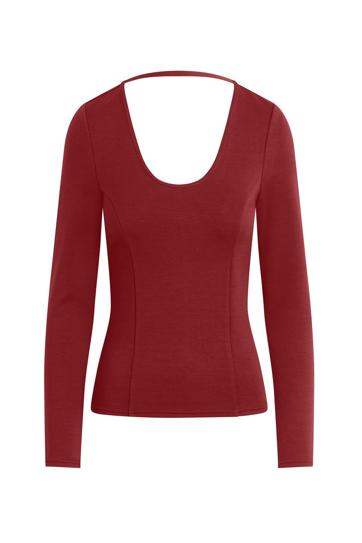 Long Sleeve Scoop Neck Top Female Product Image