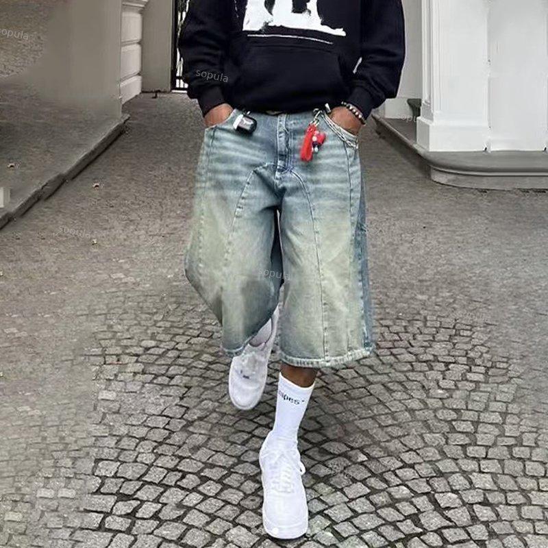 Vintage Washed High Street Baggy Jorts Denim Shorts Product Image