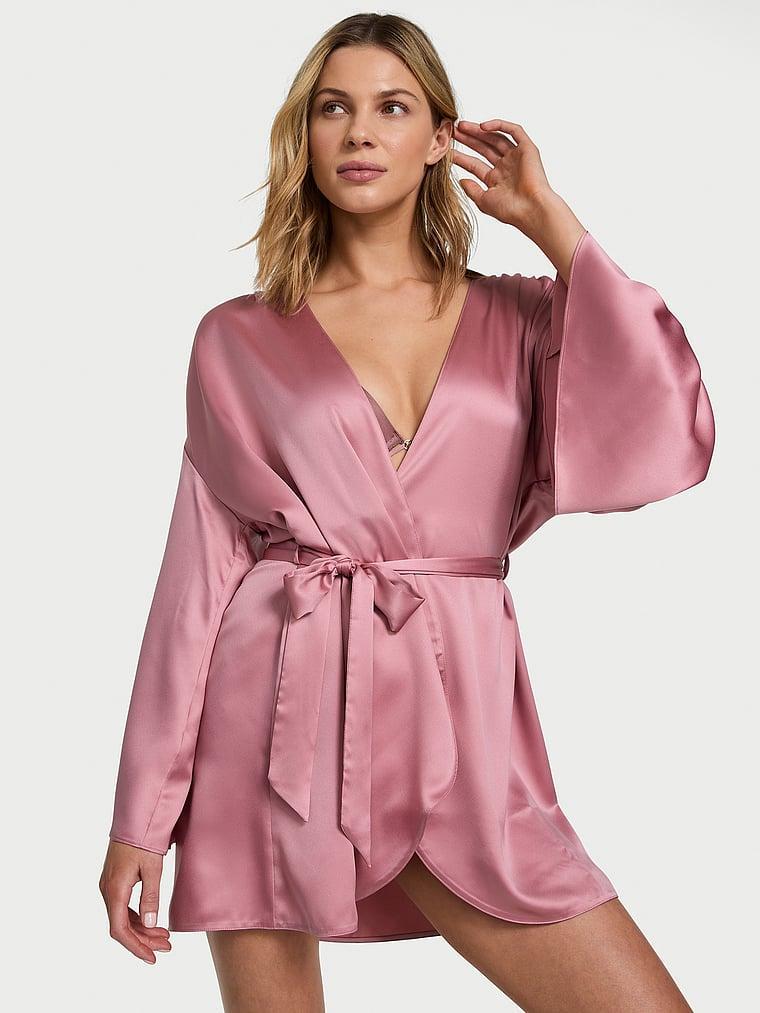 Short Satin Robe Product Image