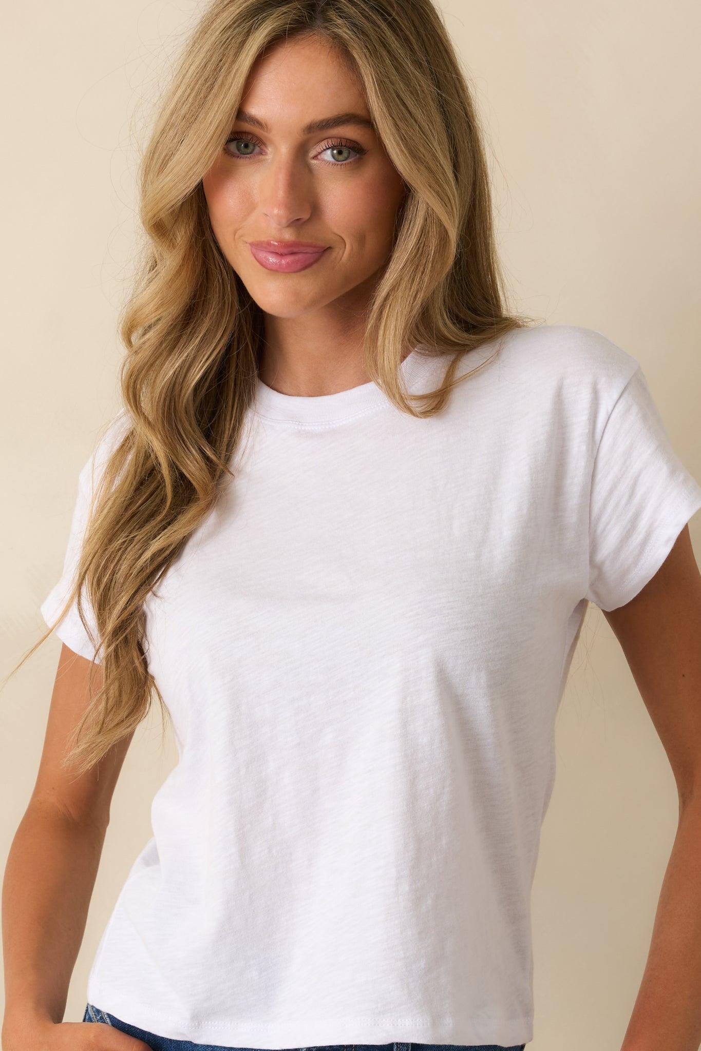 Z Supply Modern White Cotton Slub Tee Product Image