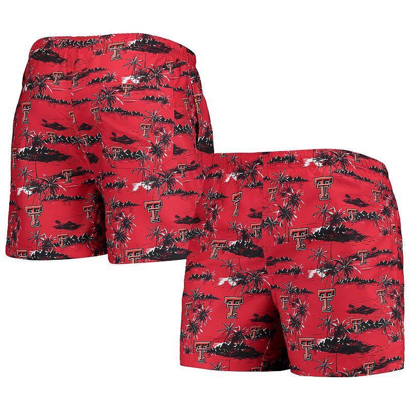 Mens FOCO Texas Tech Raiders Island Palm Swim Trunks Product Image