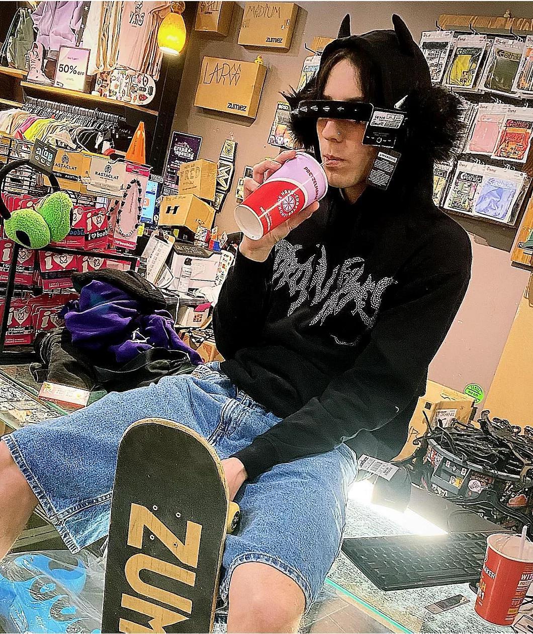 Broken Promises Graveyard Horn Black Hoodie Product Image