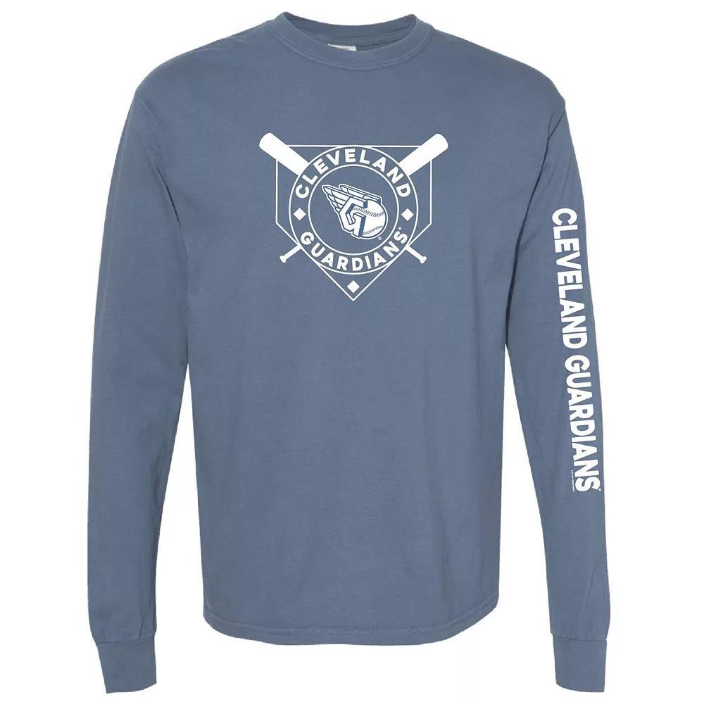Women's Soft as a Grape Navy Cleveland Guardians Pigment Dye Long Sleeve T-Shirt,  Product Image