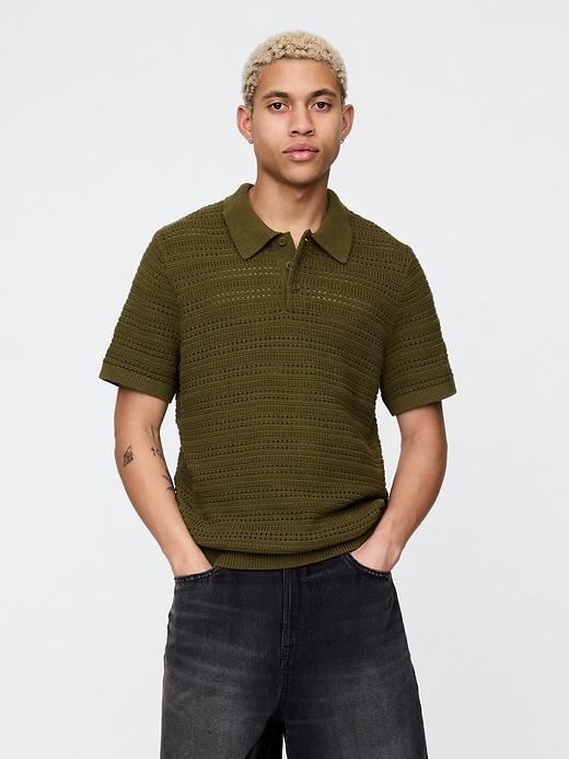 Sweater Polo Shirt Product Image