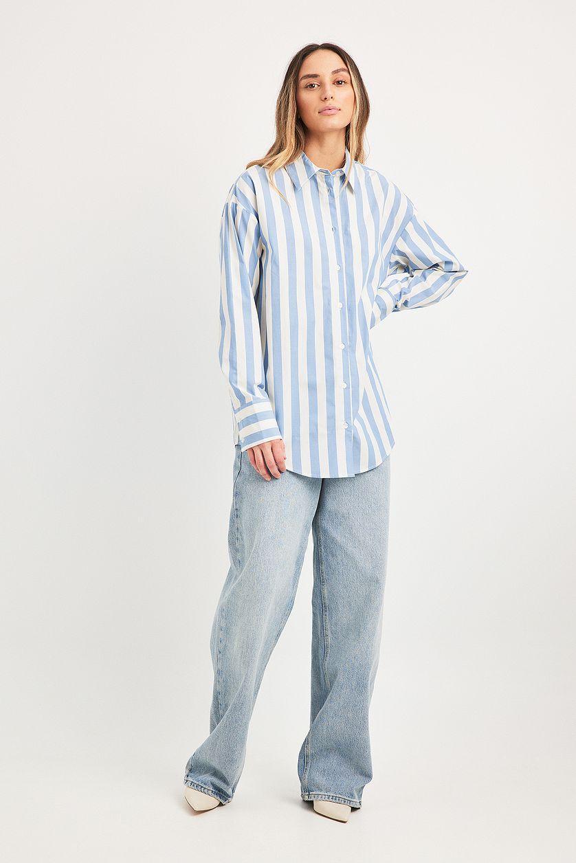 Oversized Long Sleeve Cotton Shirt Product Image