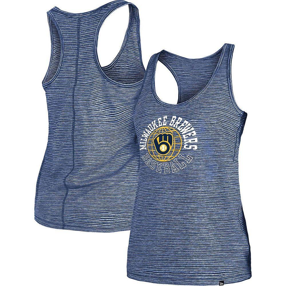 Women's New Era Navy Milwaukee Brewers Active Racerback Tank Top, Size: Medium, Blue Product Image