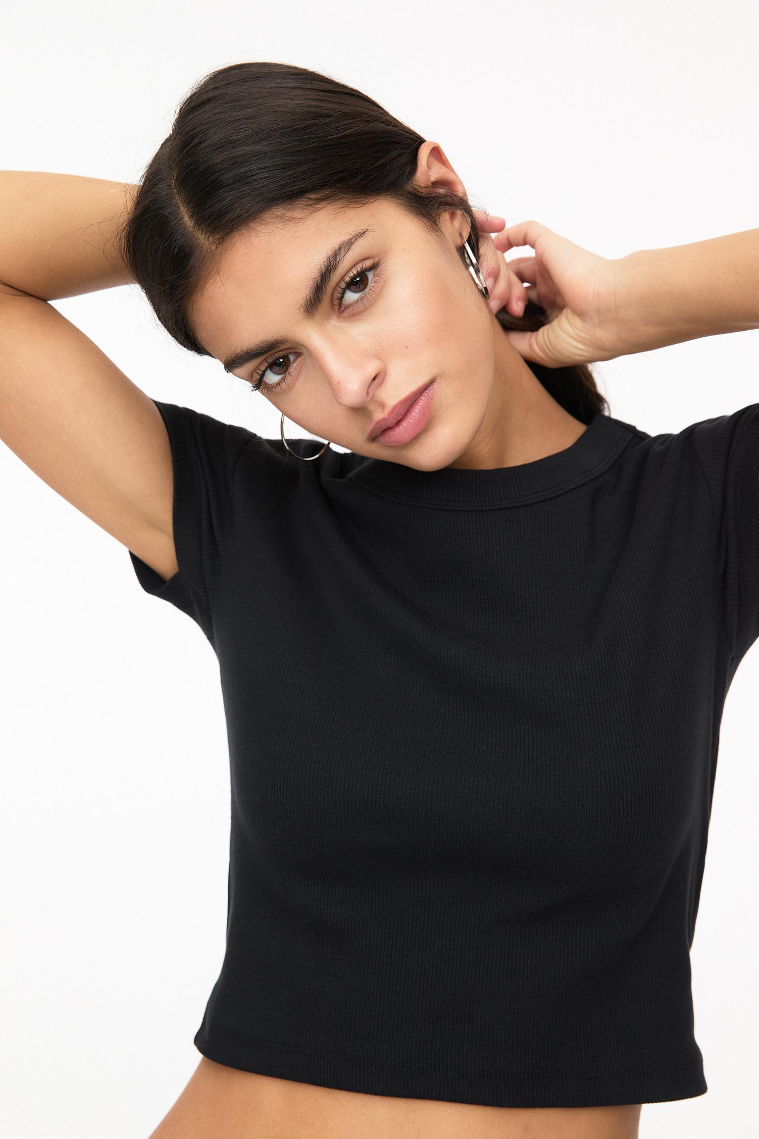 Ribbed cropped T-shirt Product Image