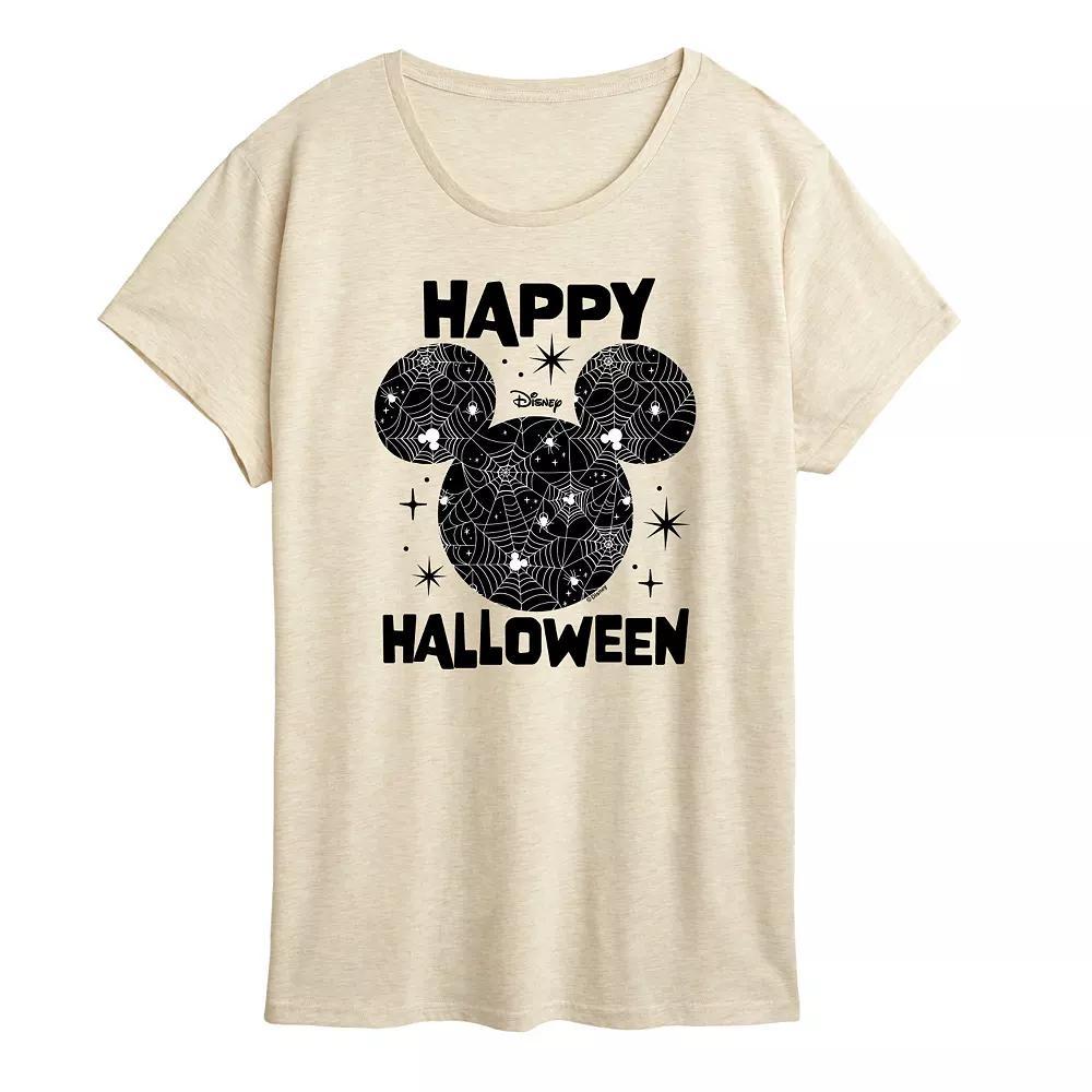 Disney's Mickey Mouse Women's Happy Halloween Spider Web Graphic Tee,  Product Image