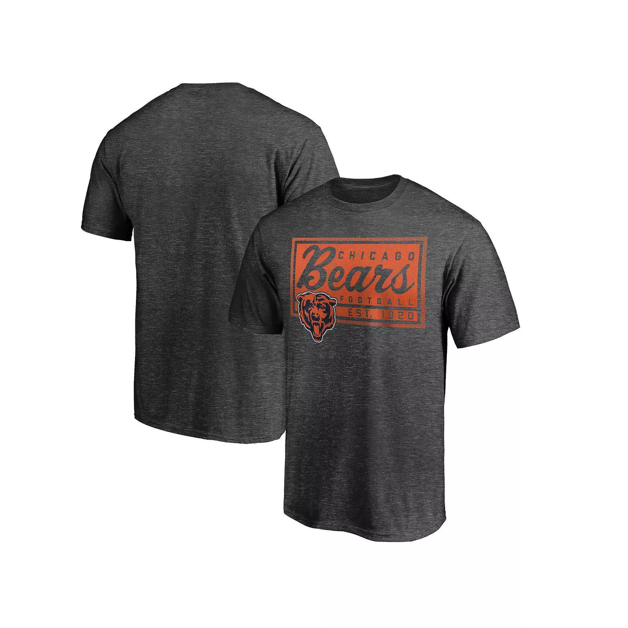 Men's Majestic Heathered Charcoal Chicago Bears Showtime Plaque T-Shirt,  Product Image