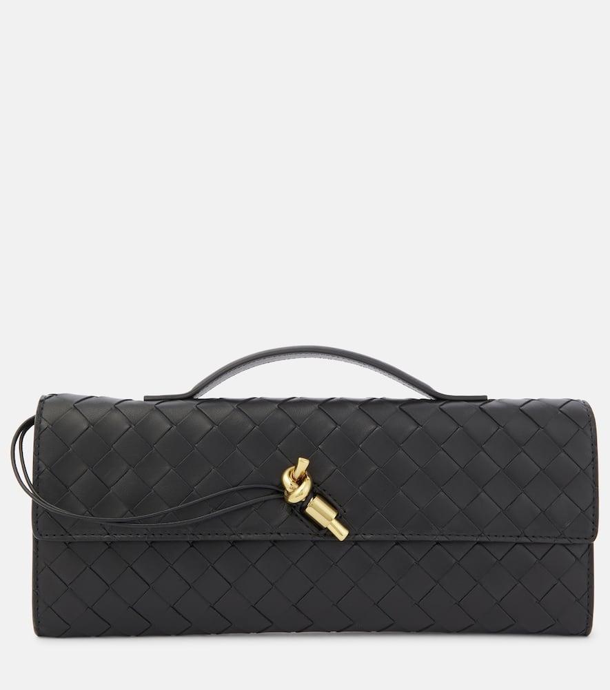 BOTTEGA VENETA Long Clutch Leather Bag In Grey Product Image