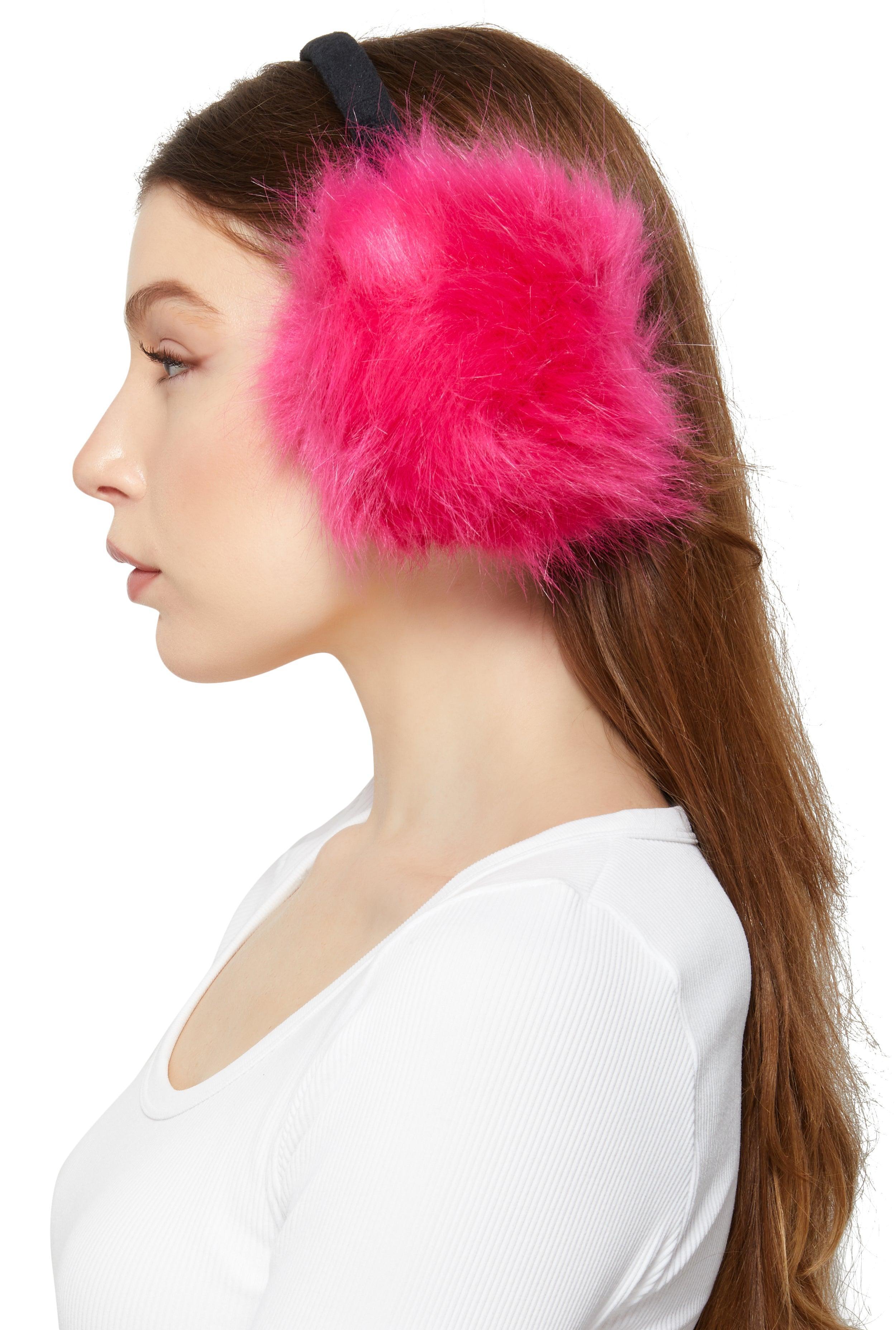 Oversized Faux Fur Earmuffs Female Product Image