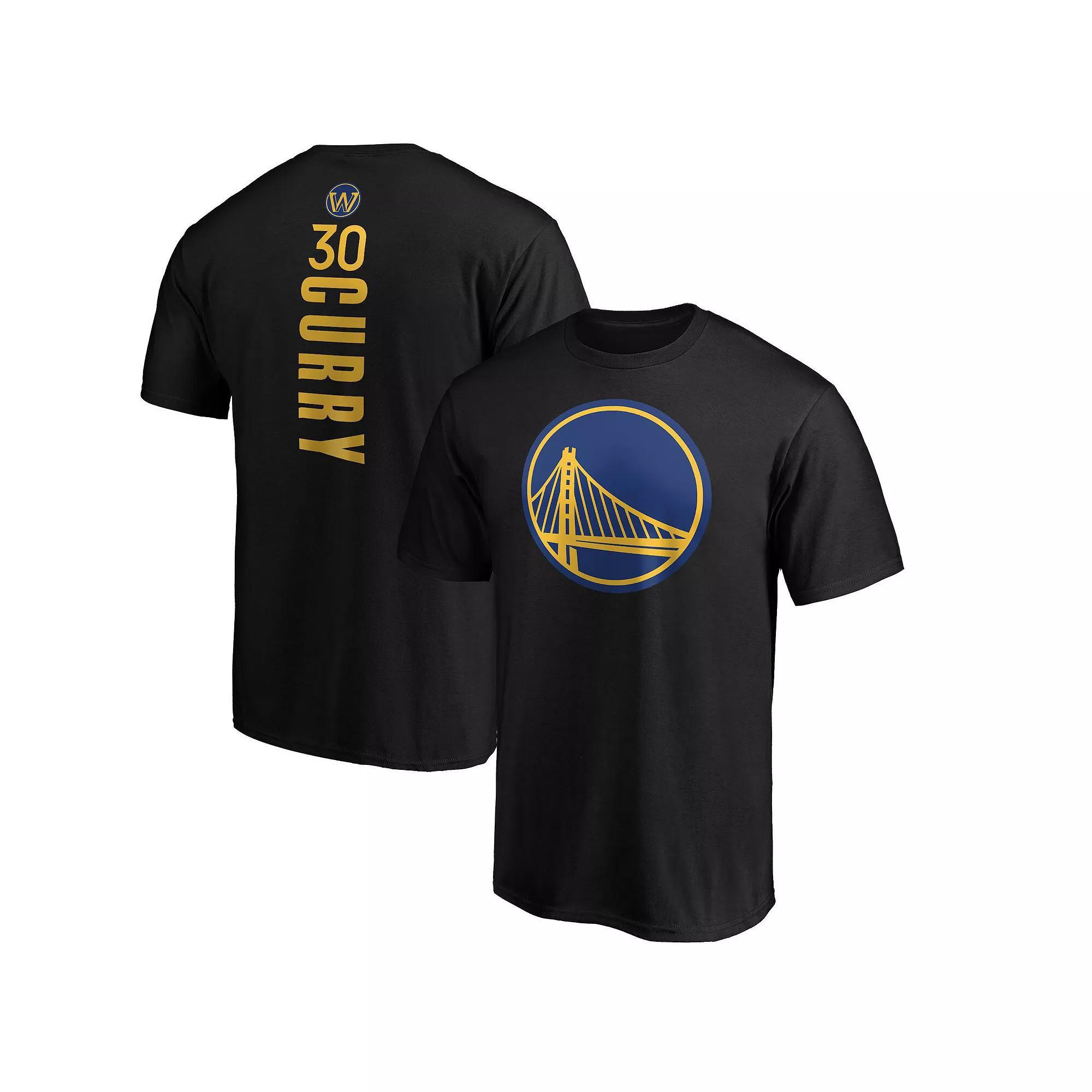 Men's Stephen Curry Black Golden State Warriors Playmaker Name & Number Logo T-Shirt,  Product Image