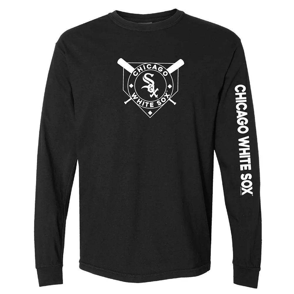 Women's Soft as a Grape Black Chicago White Sox Pigment Dye Long Sleeve T-Shirt,  Product Image