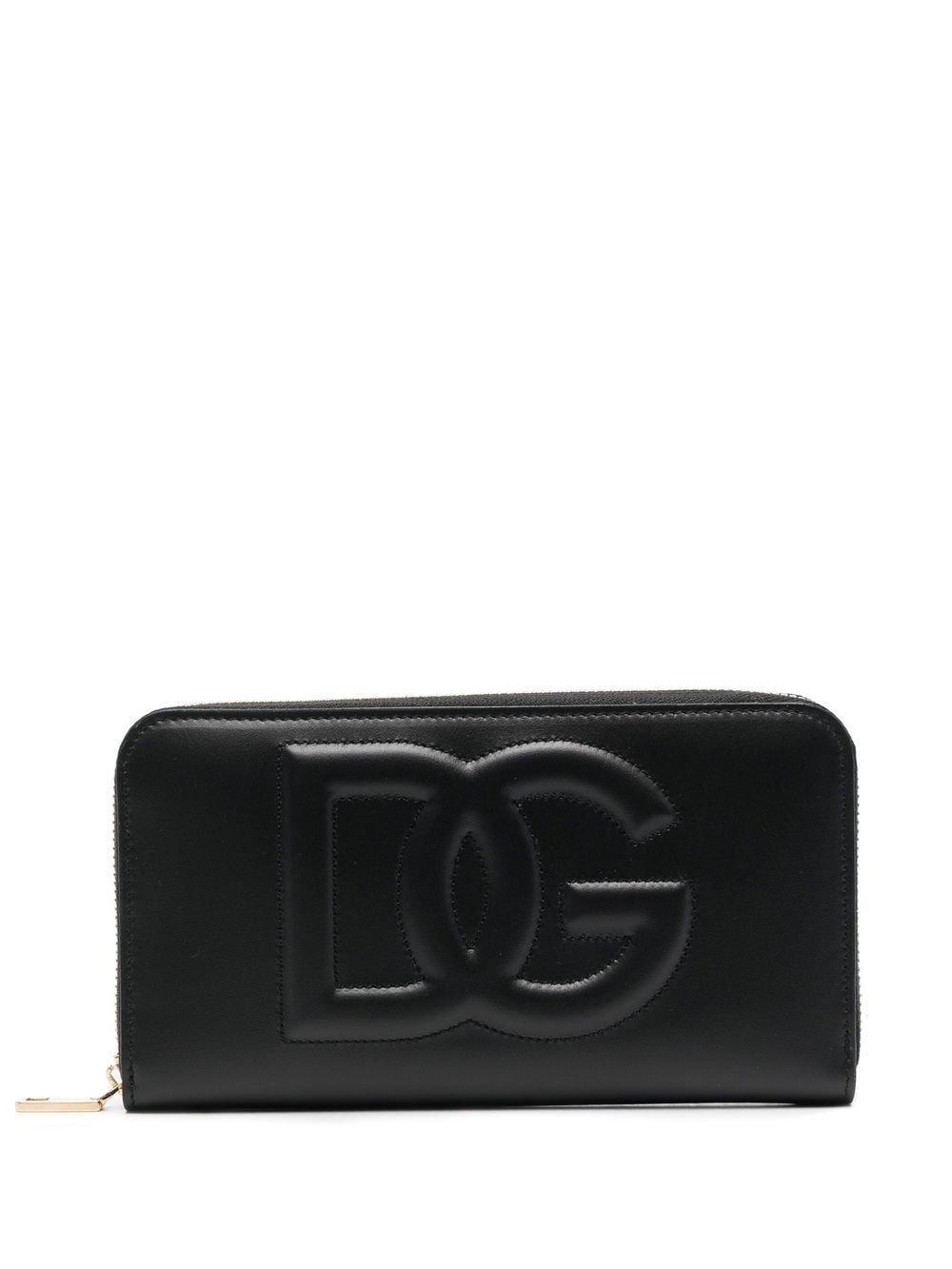 Leather Wallet With Dg Logo In Black Product Image