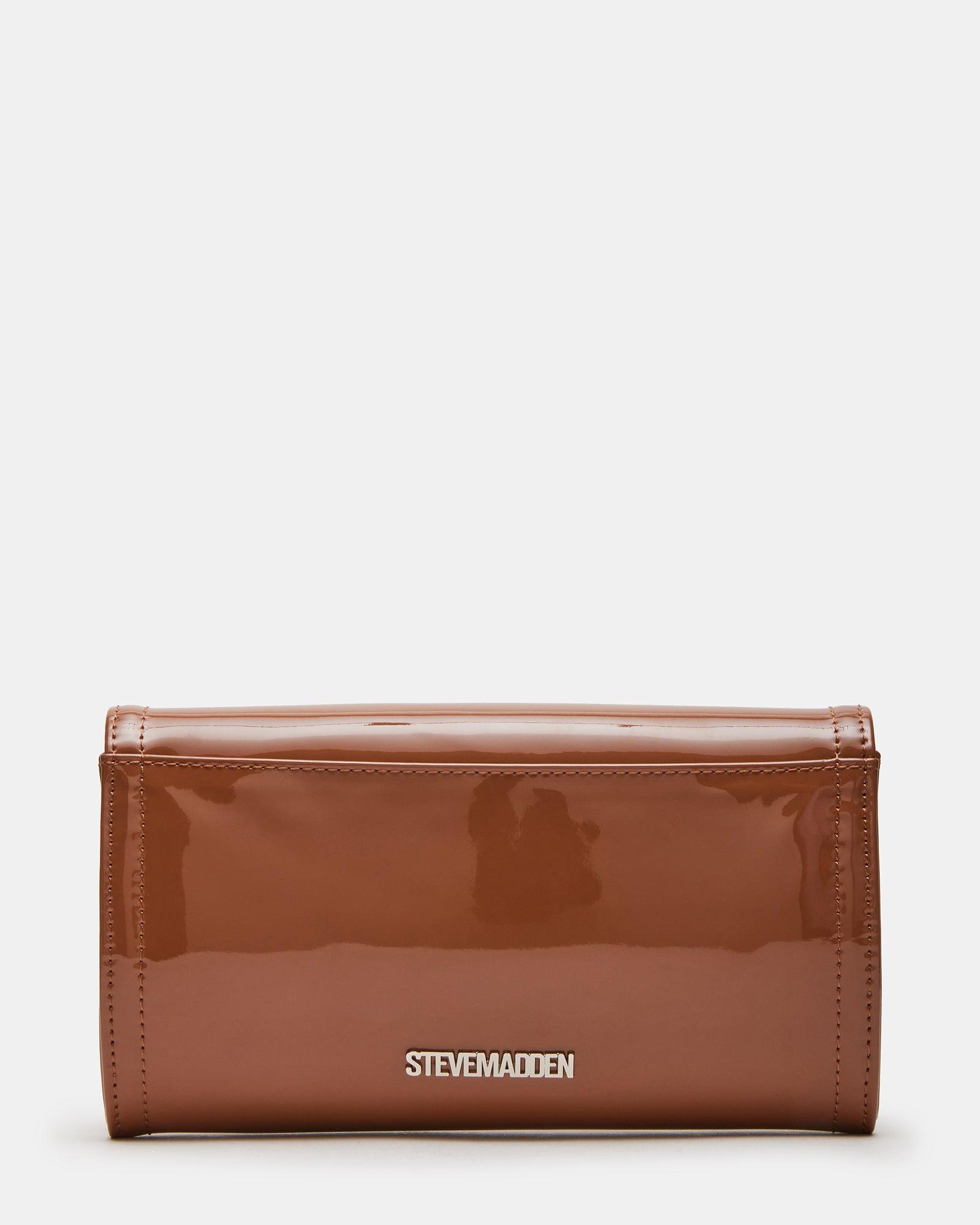 CLUTCHD BAG TAN PATENT Female Product Image