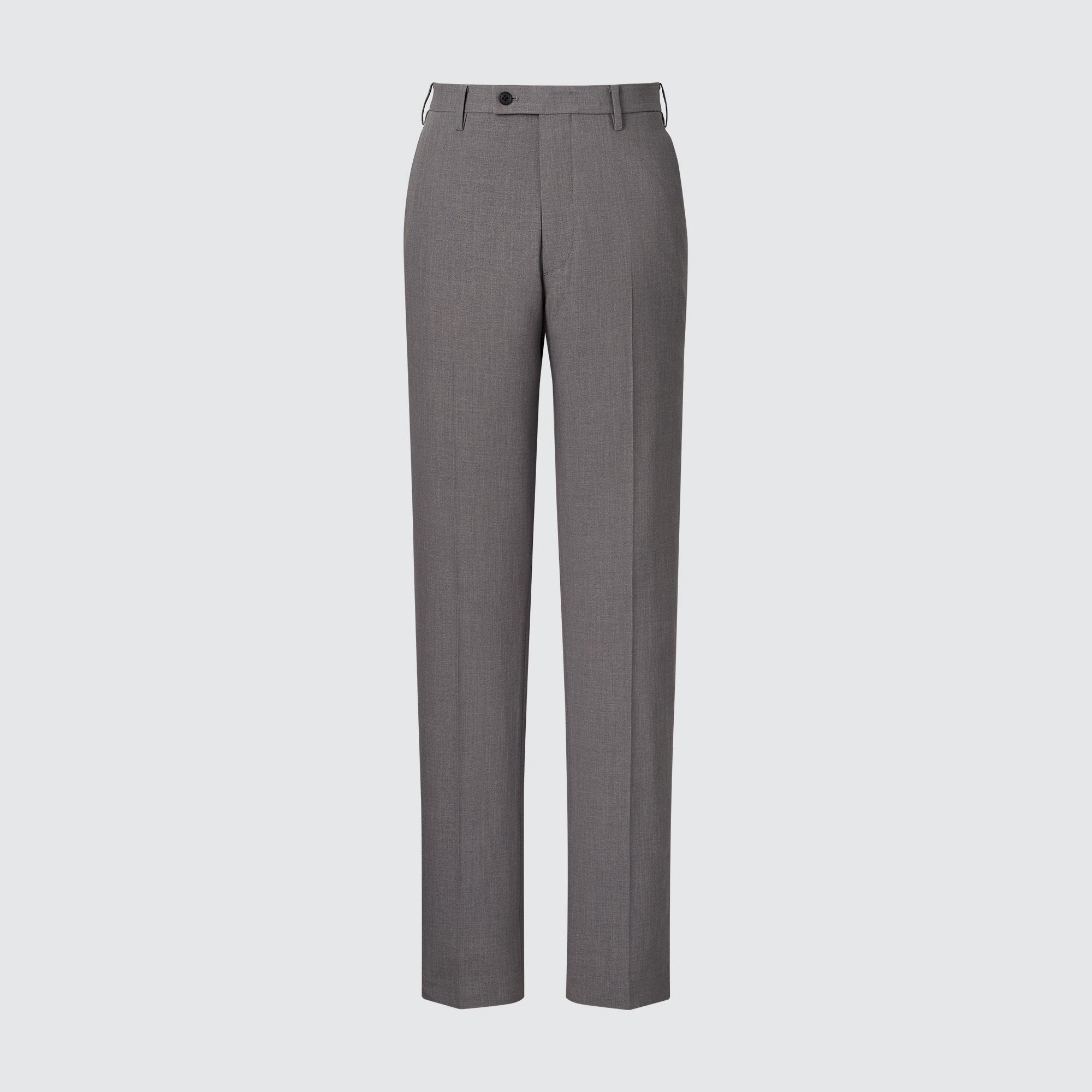 Mens Airsense Pants Faux Wool with Quick-Drying Gray 27 inch UNIQLO US Product Image