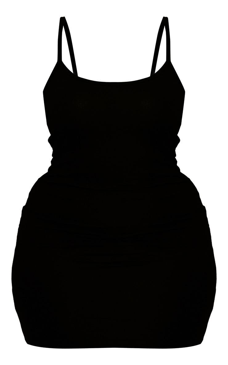 Plus Black Jersey Strappy Bodycon Dress Product Image