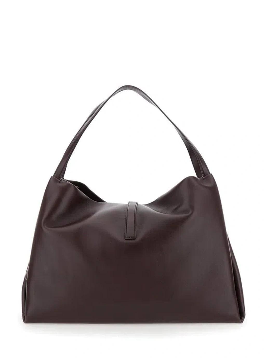 FERRAGAMO Bordeaux Shoulder Bag With Gancini Closure In Leather Woman In Red Product Image