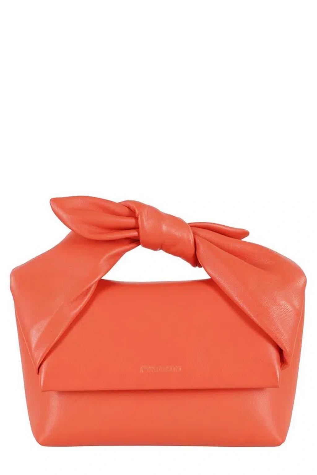 JW ANDERSON Bow Twister Foldover Tote Bag In Orange Product Image