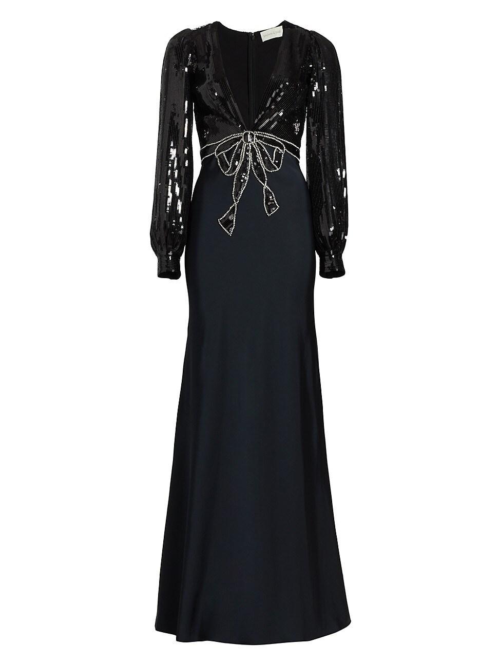 Womens Lane Sequin & Satin Crepe Gown Size 0 Product Image