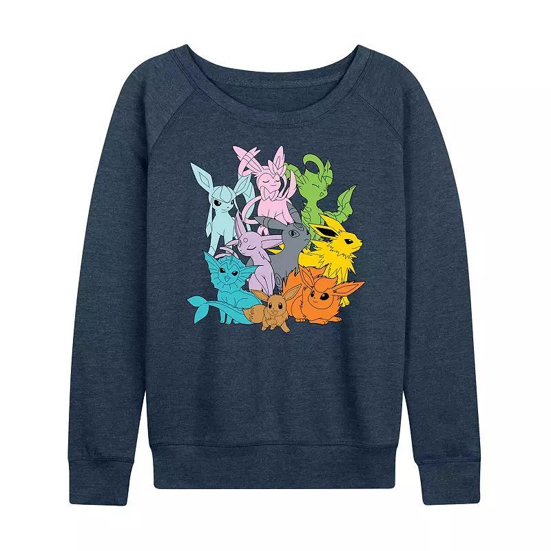 Womens Pokemon Eevolutions French Terry Long Sleeve Tee Grey Indigo Product Image