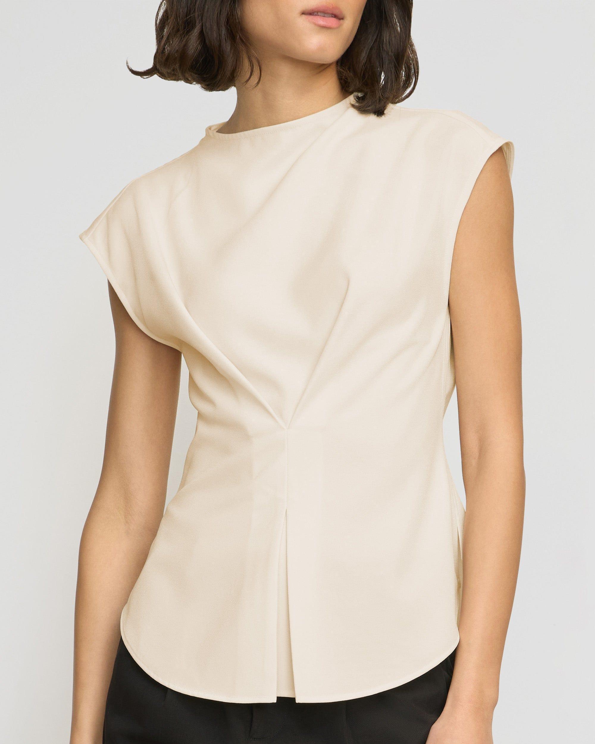 Jacqueline Semi-Sheer Crepe Blouse Product Image