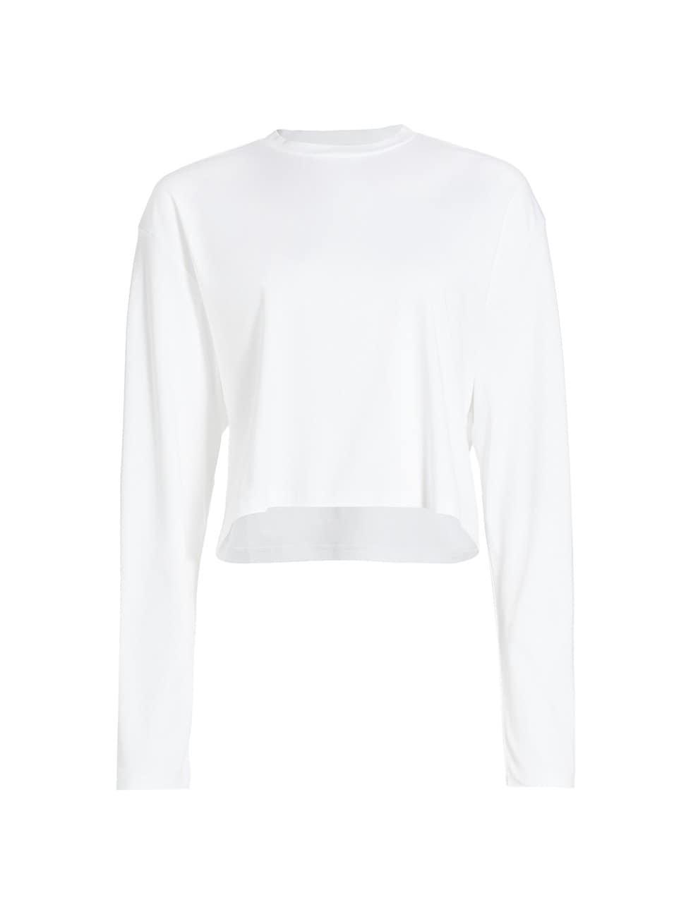 Womens Long-Sleeve Crop Blouse Product Image