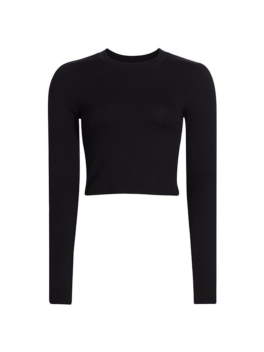 Womens Louise Ribbed Long-Sleeve Crop Top Product Image