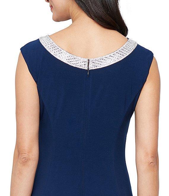 Alex Evenings Sleeveless Embellished Crew Neck Front Slit Gown Product Image