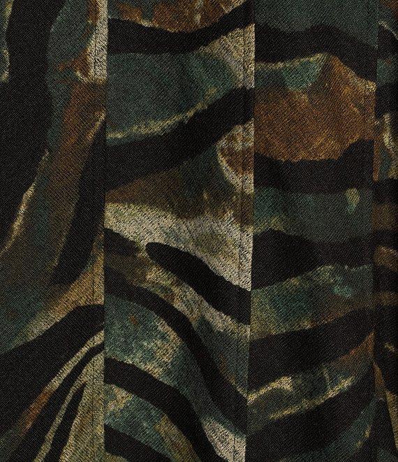 Ali Miles Print Stretch Collared 3/4 Sleeve Jacket Product Image