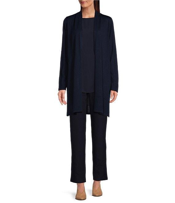 Eileen Fisher Textured Washable Stretch Crepe Slim Pull-On Ankle Pants Product Image