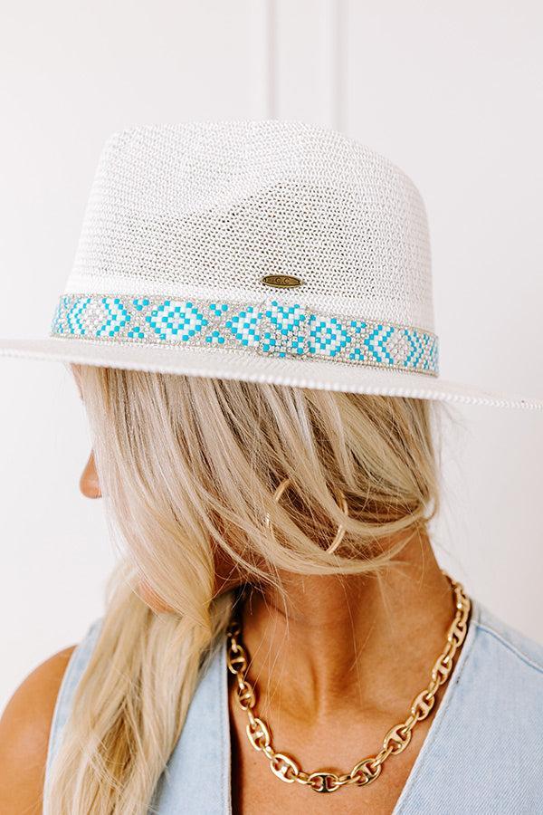 Sunny Refresh Woven Fedora in White Product Image