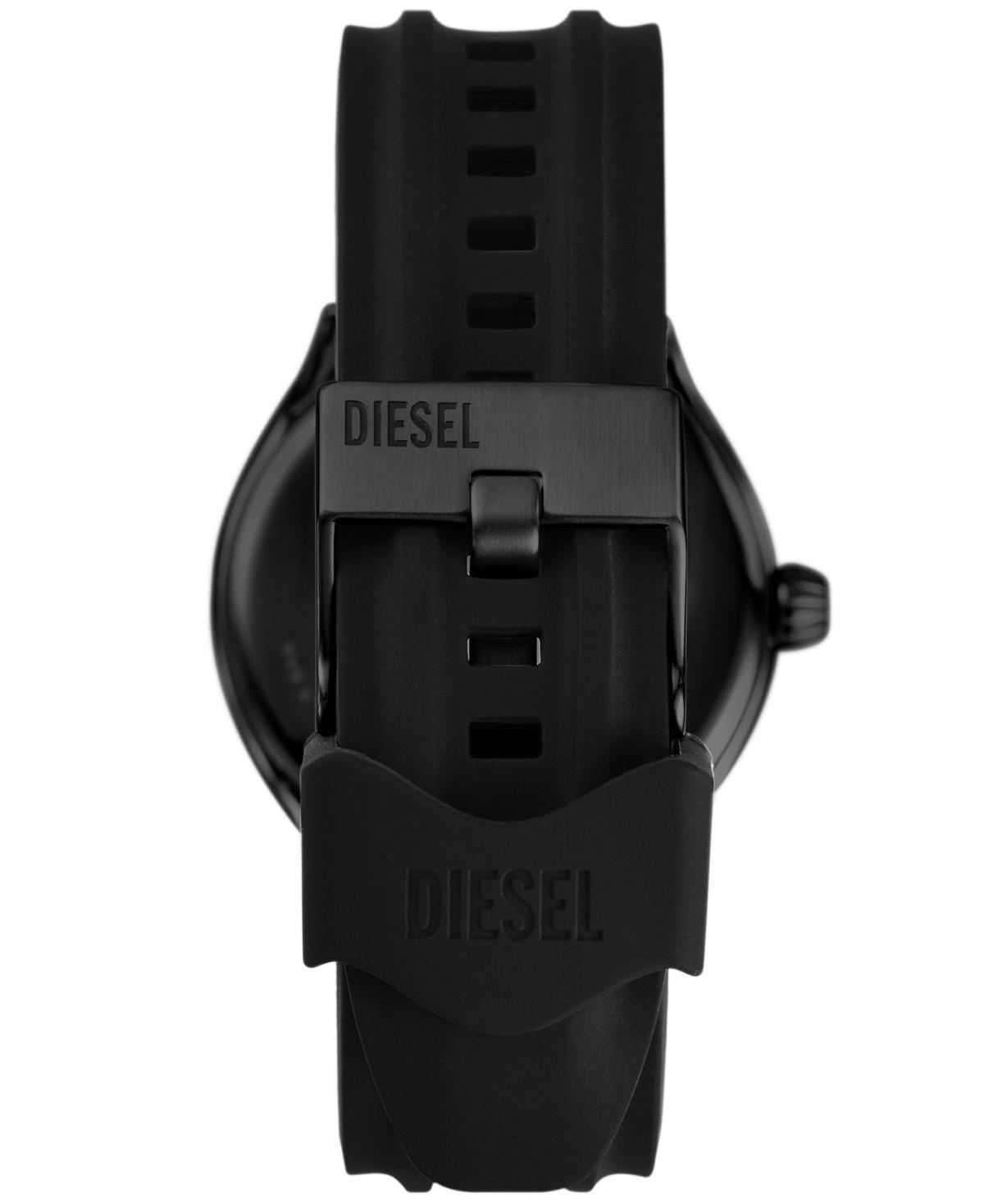 Diesel Mens Streamline Quartz Three-Hand Black Silicone 44mm - Black Product Image