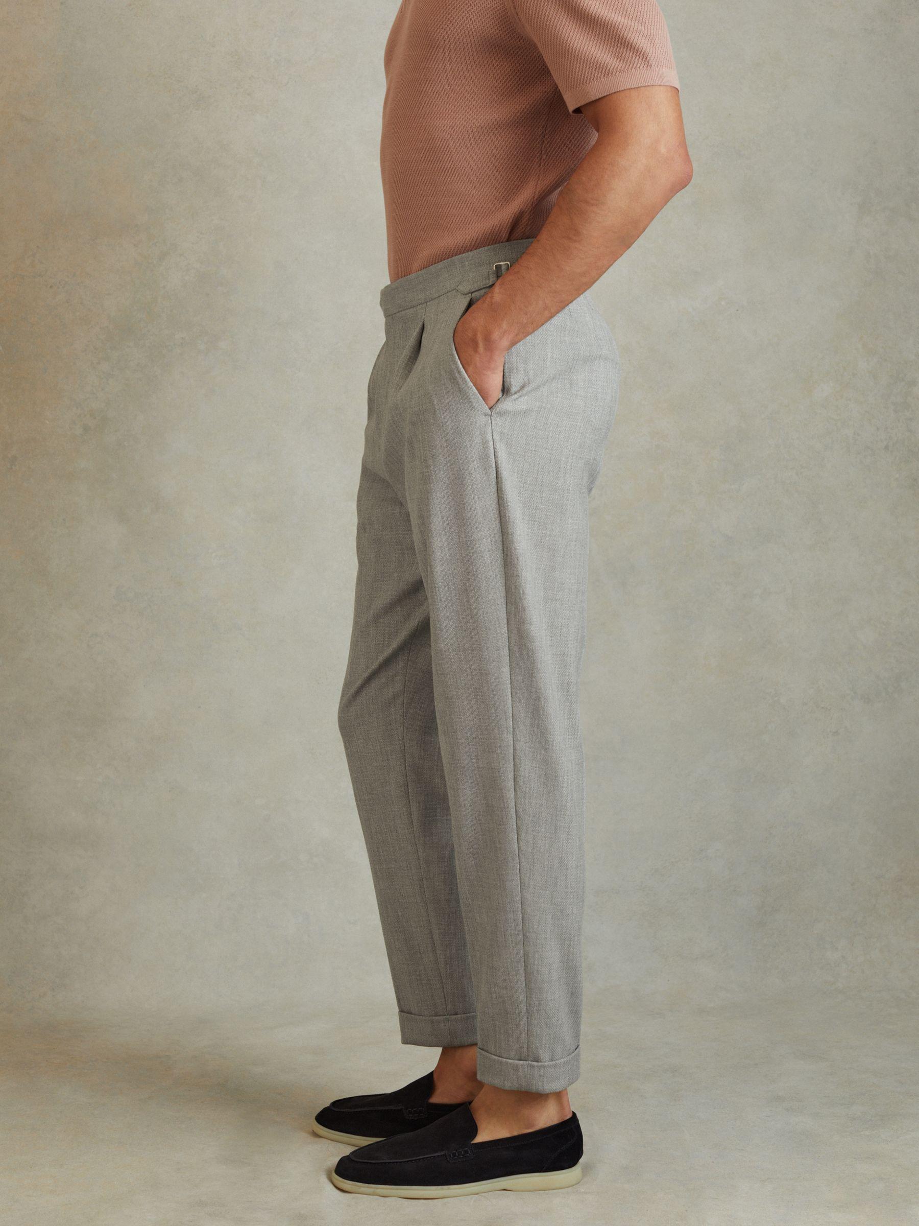 Tapered Trousers with Turn-Ups in Grey Product Image