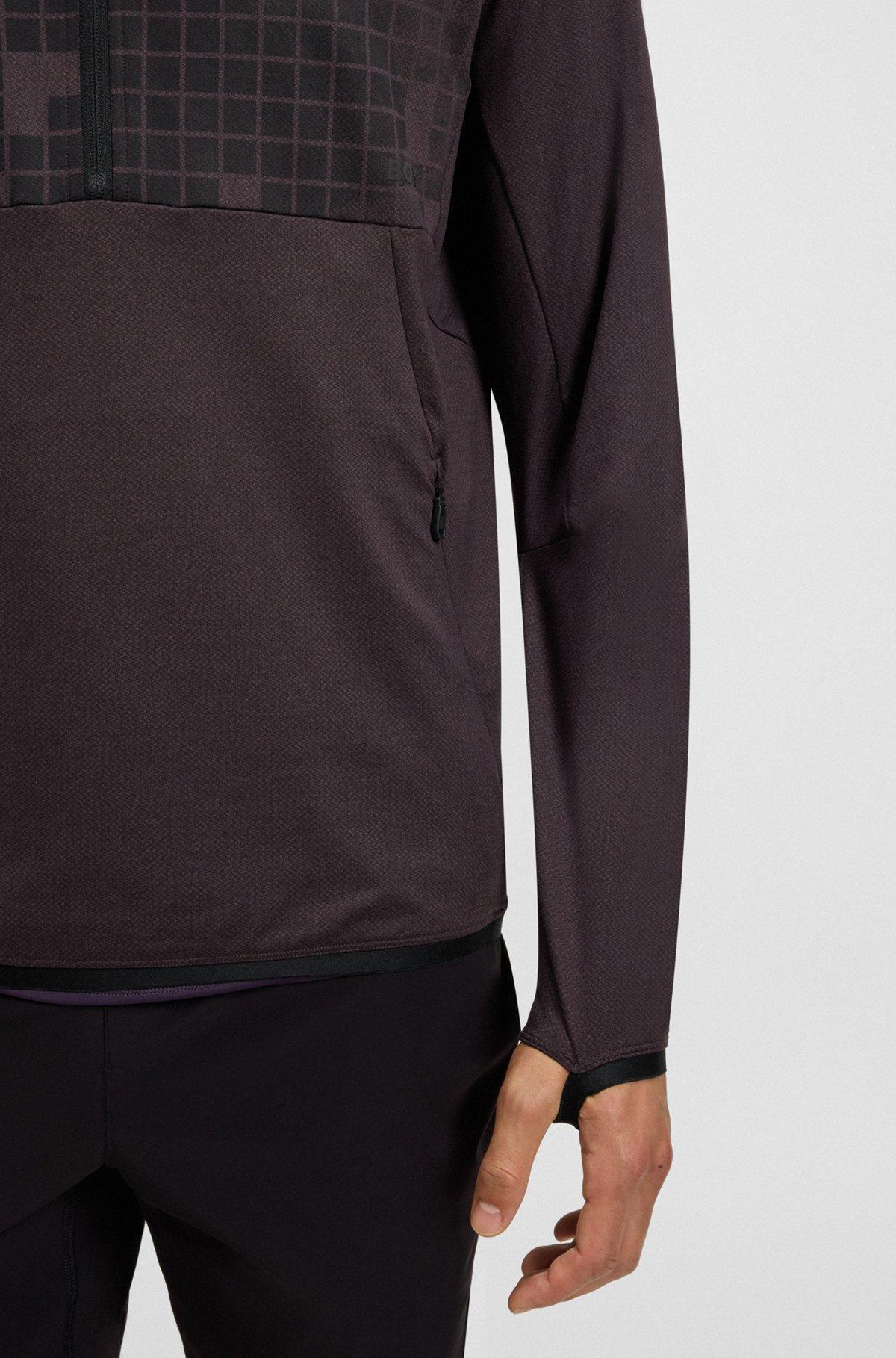 Active half-zip sweatshirt in printed quick-dry fabric Product Image