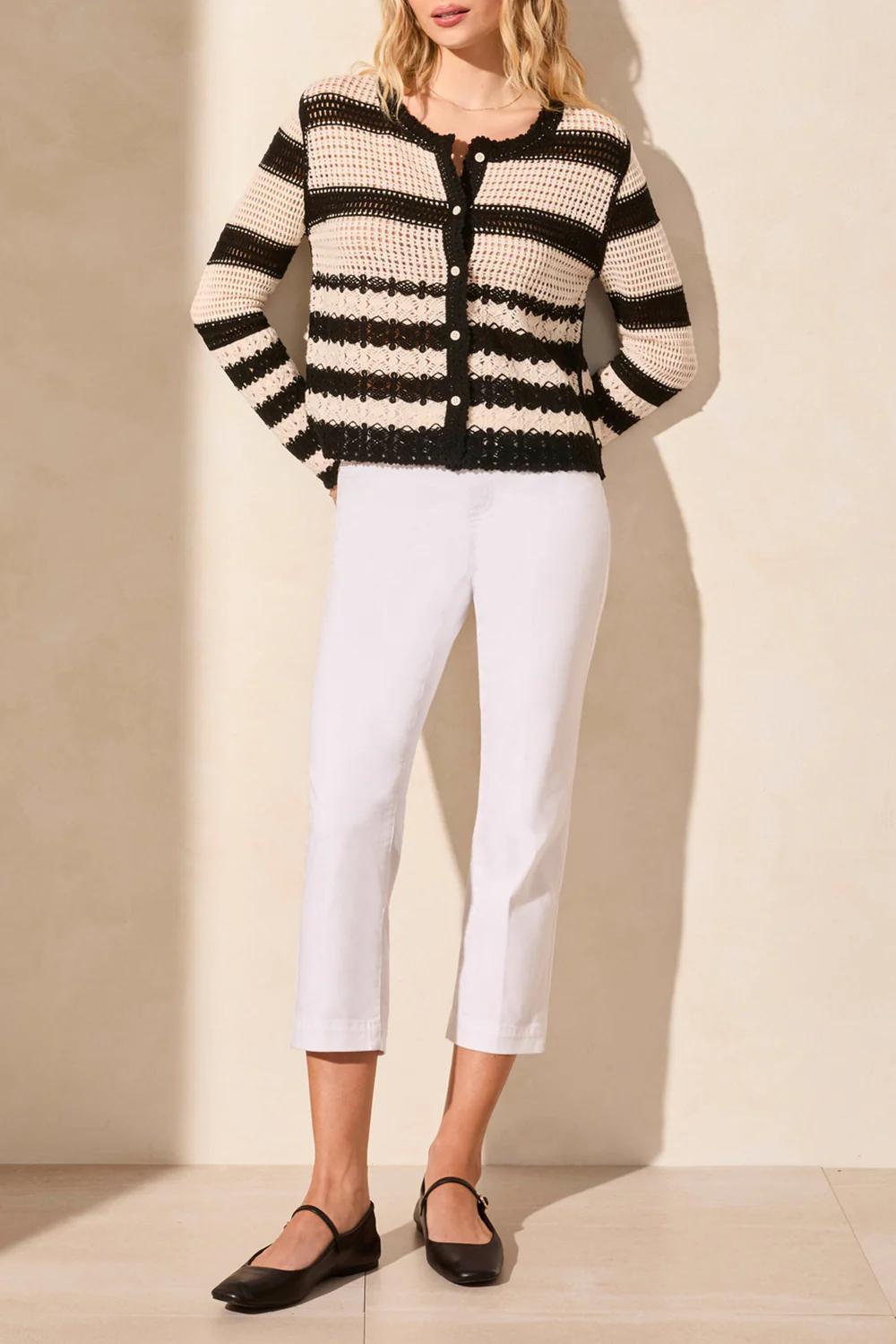 Pointelle Stripe Cardigan Product Image