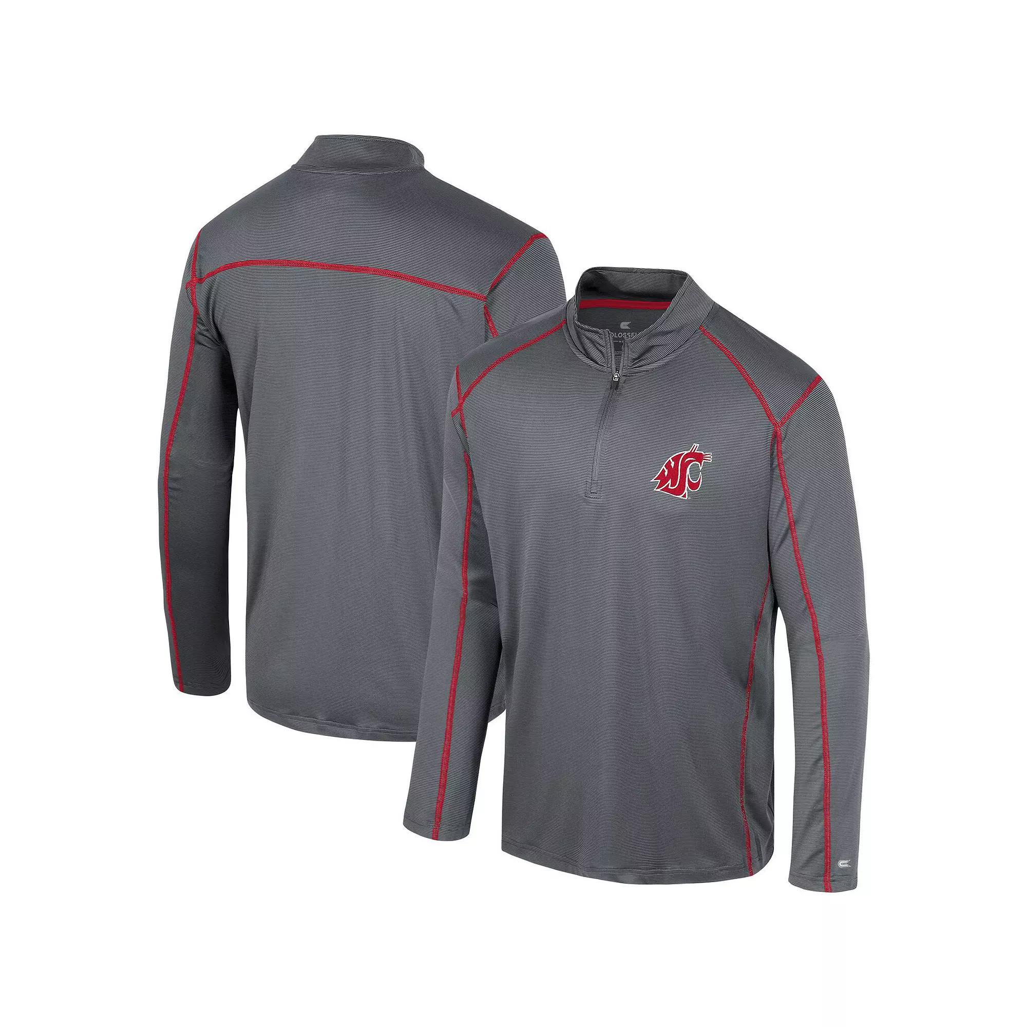 Men's Colosseum Black Washington State Cougars Cameron Quarter-Zip Windshirt,  Product Image